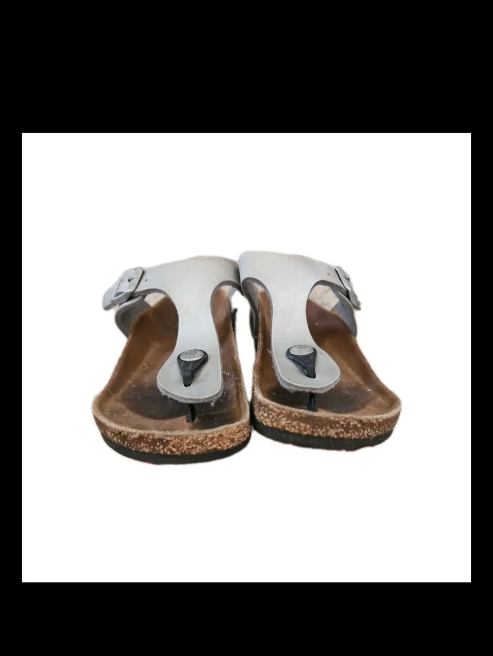Birkenstock Big Kids Gizeh Birko-Flor Silver Thong Casual Beach Summer Sandal 2